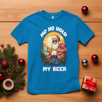 Christmas In Hawaii T Shirt Ho Ho Hold My Beer Cool Santa Sunglass TS09 Sapphire - Polynesian Pride