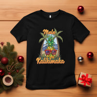 Mele Kalikimaka Christmas In Hawaii Xmas Light Pineapple T Shirt TS09 Black - Polynesian Pride