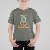 Mele Kalikimaka Christmas In Hawaii Xmas Light Pineapple T Shirt For Kid TS09 Military Green - Polynesian Pride