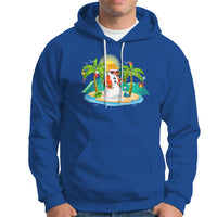 Christmas In Hawaii Hoodie Hawaiian Snowman Xmas Palm Tree At The Beach TS09 Royal Blue - Polynesian Pride