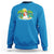 Christmas In Hawaii Sweatshirt Hawaiian Snowman Xmas Palm Tree At The Beach TS09 Sapphire - Polynesian Pride