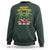 Christmas In Hawaii Sweatshirt Meowy Kalikimaka Cat Chillin' Ho Ho Ho Xmas Palm Tree TS09 Dark Forest Green - Polynesian Pride