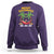 Christmas In Hawaii Sweatshirt Meowy Kalikimaka Cat Chillin' Ho Ho Ho Xmas Palm Tree TS09 Purple - Polynesian Pride