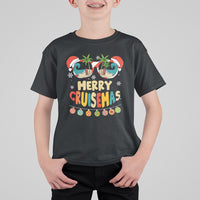 Merry Cruisemas Hawaiian Christmas Palm Tree Sunglass T Shirt For Kid TS09 Black - Polynesian Pride