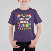 Merry Cruisemas Hawaiian Christmas Palm Tree Sunglass T Shirt For Kid TS09 Purple - Polynesian Pride