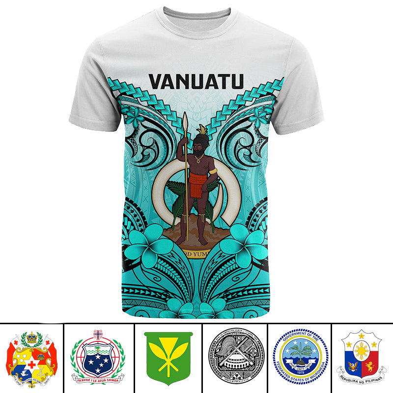 Custom Polynesian Countries T Shirt Shark Tattoo With Coat of Arms CTM14 - Polynesian Pride