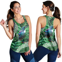 Tui Bird Koru Silver Fern Aotearoa Women Racerback Tank LT9 - Polynesian Pride