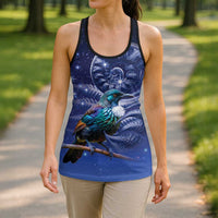 Tui Bird Matariki Galaxy Hollow Tank Top Koru Silver Fern Aotearoa LT9 - Polynesian Pride