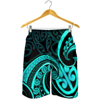 Turquoise New Zealand Mangopare Shorts for Men Aotearoa Maori Koru Style LT14 - Polynesian Pride