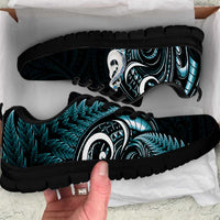 Turquoise New Zealand Sneakers Aotearoa Silver Fern With Manaia Maori Unique LT14 Turquoise - Polynesian Pride