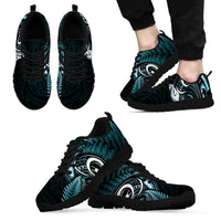 Turquoise New Zealand Sneakers Aotearoa Silver Fern With Manaia Maori Unique LT14 - Polynesian Pride