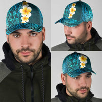 Turquosie Polynesia Classic Cap Plumeria Tropical Leaves With Galaxy Polynesian Art LT14