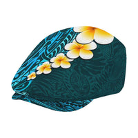 Turquosie Polynesia Jeff Hat Plumeria Tropical Leaves Galaxy Polynesian Art - Polynesian Pride
