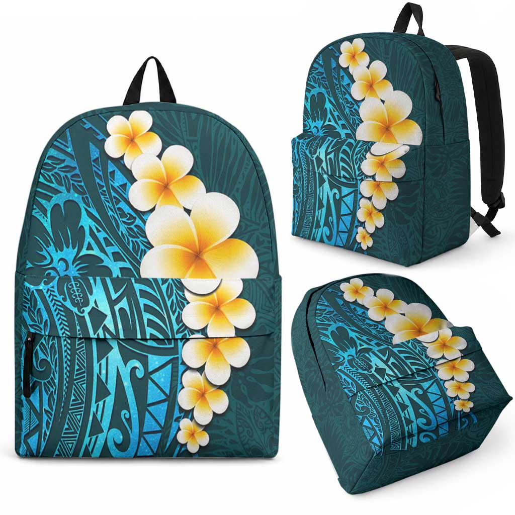 Turquosie Tropical Plumeria With Galaxy Polynesian Art Backpack LT14 - Polynesian Pride