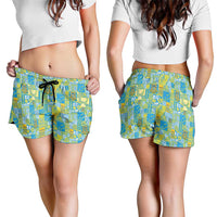 Tuvalu Manuia te Kilisimasi Shorts for Women Pacific Patchwork Xmas Vibes - Polynesian Pride