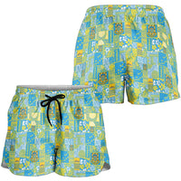 Tuvalu Manuia te Kilisimasi Shorts for Women Pacific Patchwork Xmas Vibes - Polynesian Pride