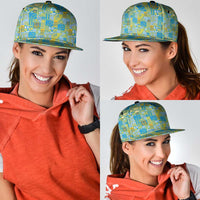 Tuvalu Manuia te Kilisimasi Snapback Cap Pacific Patchwork Xmas Vibes - Polynesian Pride