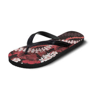 Ulaula Aloha Hawaii Lei Flip Flops Tropical Flowers Elegant Vibe - Polynesian Pride