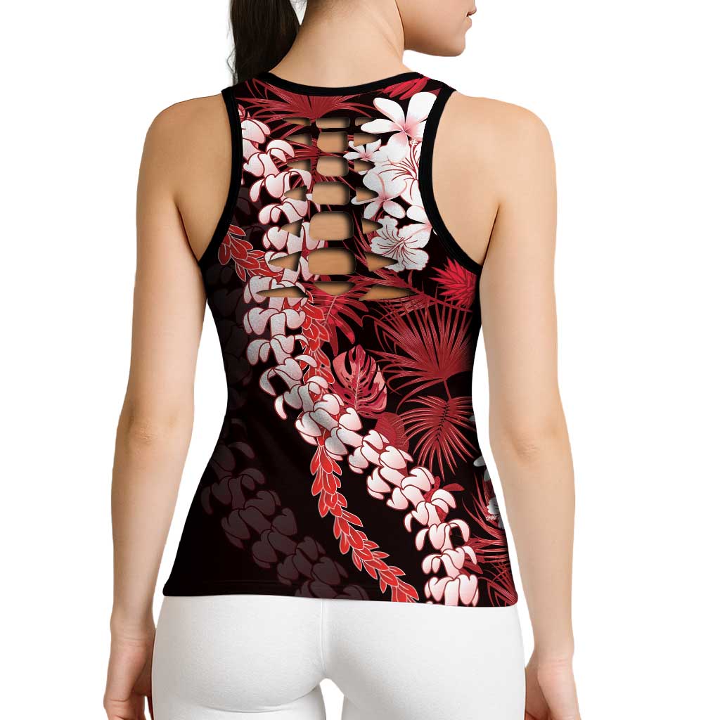 Ulaula Aloha Hawaii Lei Hollow Tank Top Tropical Flowers Elegant Vibe LT14 - Polynesian Pride