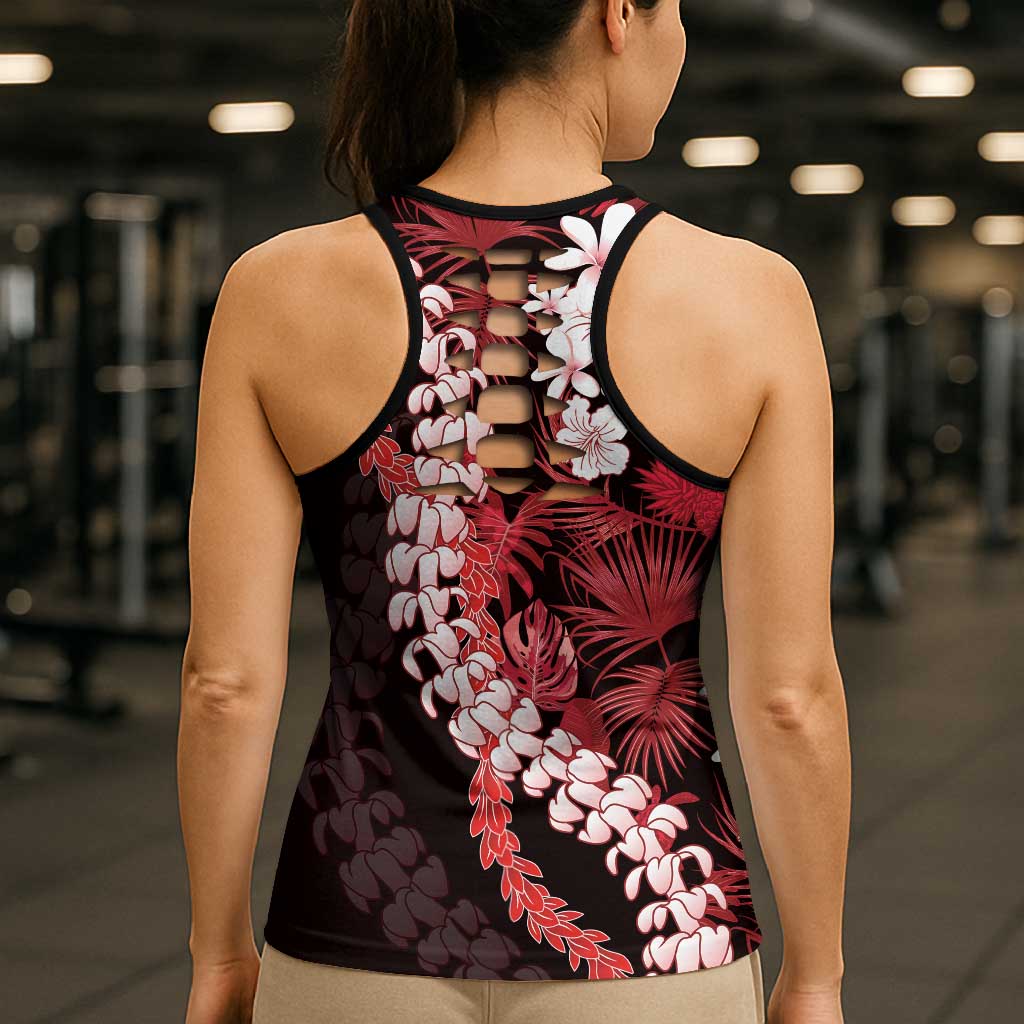 Ulaula Aloha Hawaii Lei Hollow Tank Top Tropical Flowers Elegant Vibe LT14 - Polynesian Pride