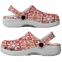Ulaula Palaka Quilt Hawaii Clogs Shoes Hawaiian Tropical Monstera Sea Turtle LT14 - Polynesian Pride