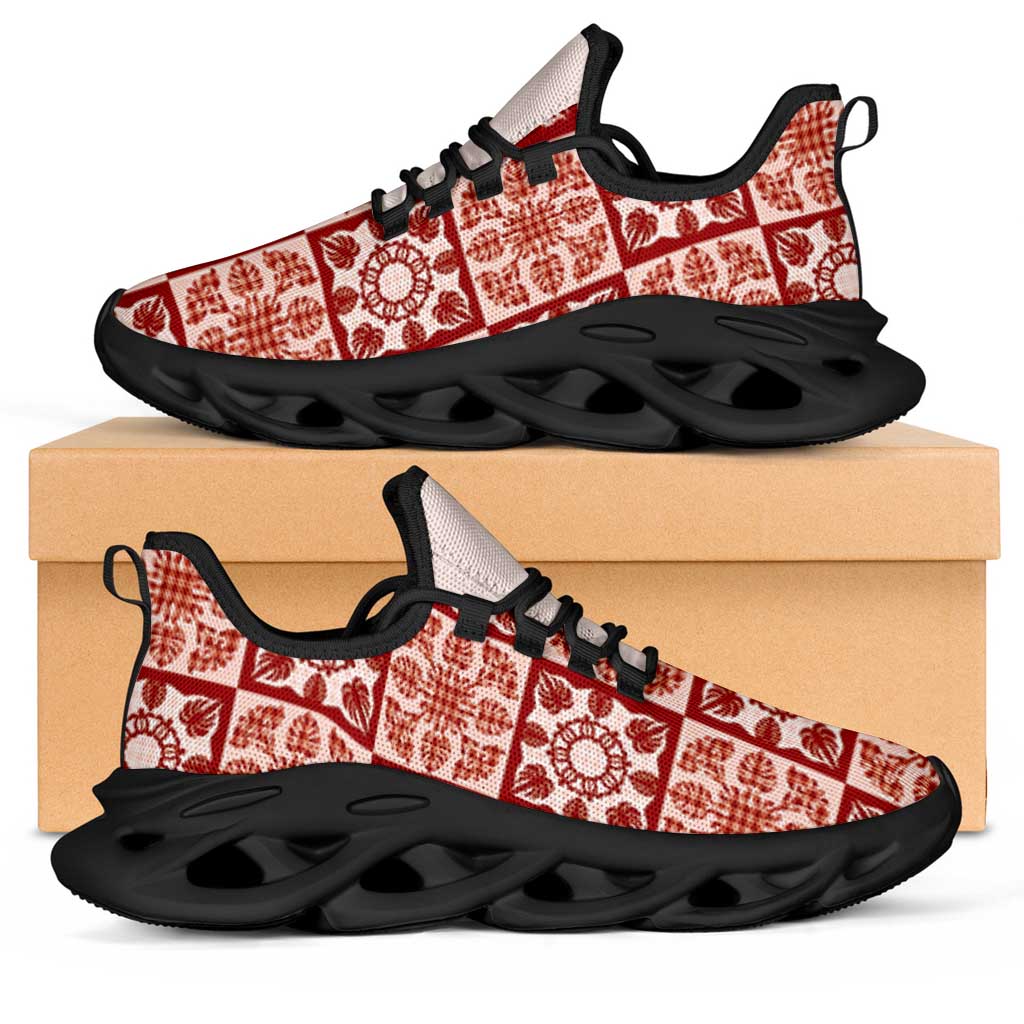 Ulaula Palaka Quilt Hawaii Clunky Sneakers Hawaiian Tropical Monstera Sea Turtle