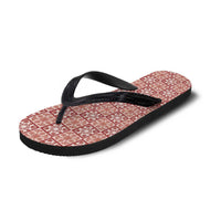 Ulaula Palaka Quilt Hawaii Flip Flops Hawaiian Tropical Monstera Sea Turtle LT14 - Polynesian Pride