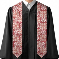 Ulaula Palaka Quilt Hawaii Graduation Stole Hawaiian Tropical Monstera Sea Turtle LT14 - Polynesian Pride