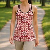 Ulaula Palaka Quilt Hawaii Hollow Tank Top Hawaiian Tropical Monstera Sea Turtle LT14 - Polynesian Pride