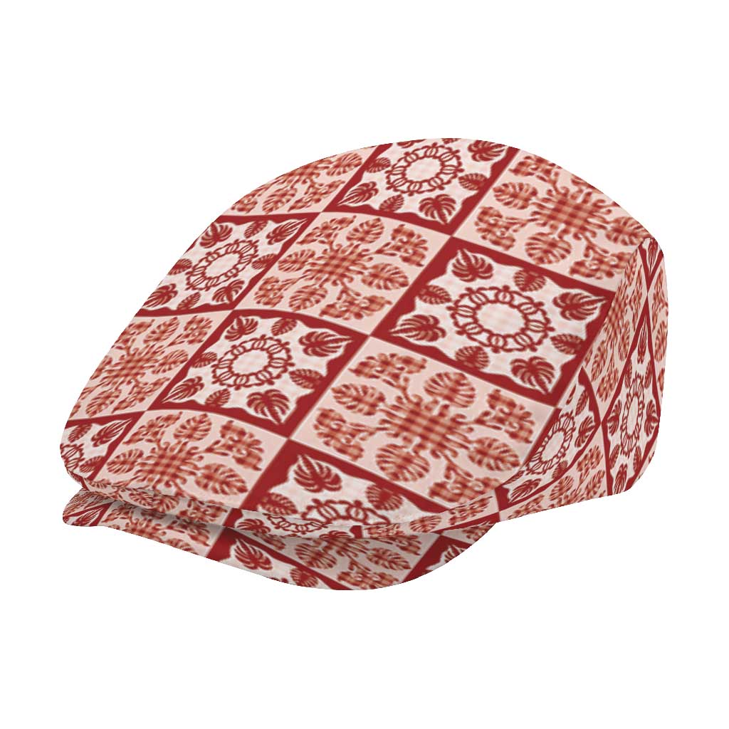 Ulaula Palaka Quilt Hawaii Jeff Hat Hawaiian Tropical Monstera Sea Turtle LT14 - Polynesian Pride