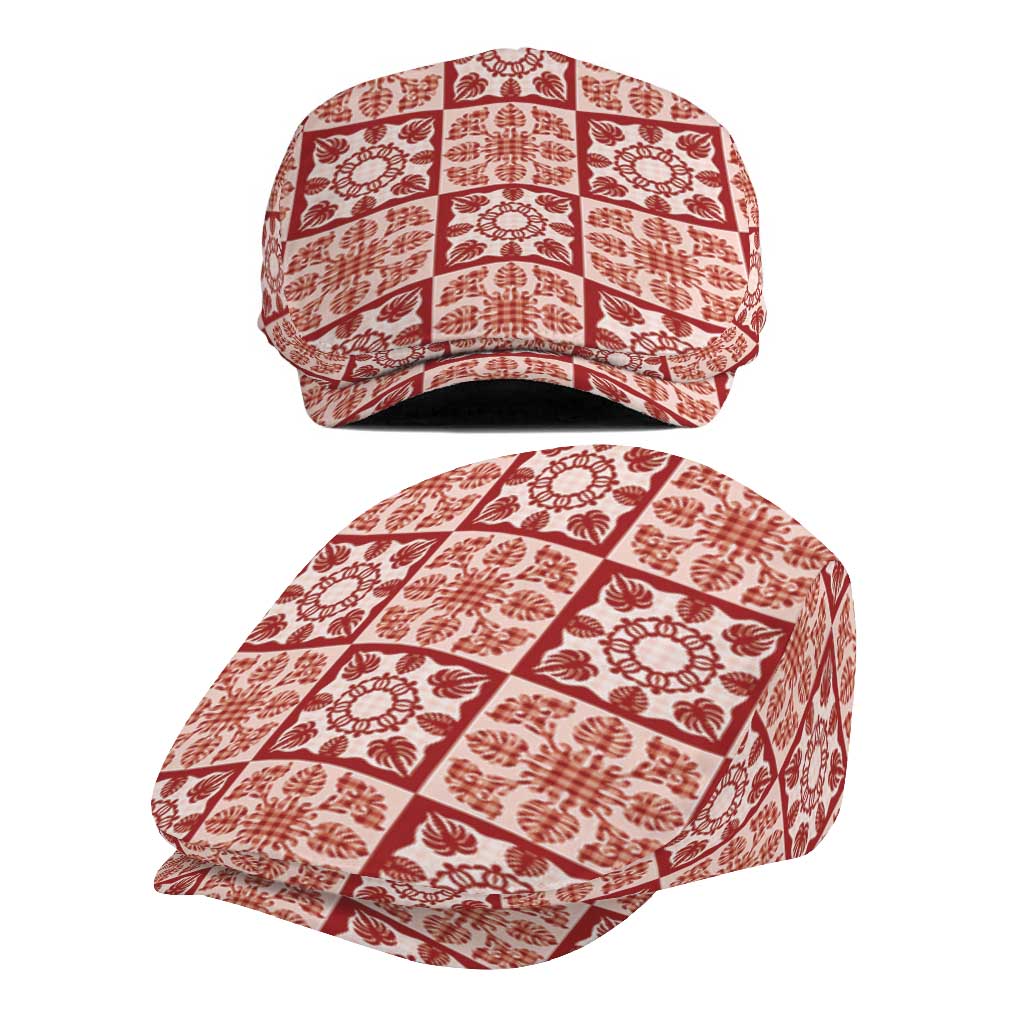 Ulaula Palaka Quilt Hawaii Jeff Hat Hawaiian Tropical Monstera Sea Turtle LT14 - Polynesian Pride