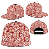 Ulaula Palaka Quilt Hawaii Snapback Cap Hawaiian Tropical Monstera Sea Turtle LT14 - Polynesian Pride