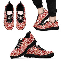 Ulaula Palaka Quilt Hawaii Sneakers Hawaiian Tropical Monstera Sea Turtle LT14 - Polynesian Pride