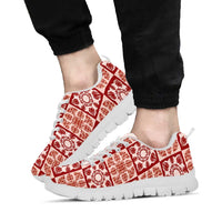 Ulaula Palaka Quilt Hawaii Sneakers Hawaiian Tropical Monstera Sea Turtle LT14 - Polynesian Pride