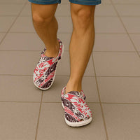 Uteute Tahiti Tiare Monstera Clogs Shoes Polynesian Pattern Curve Style - Polynesian Pride