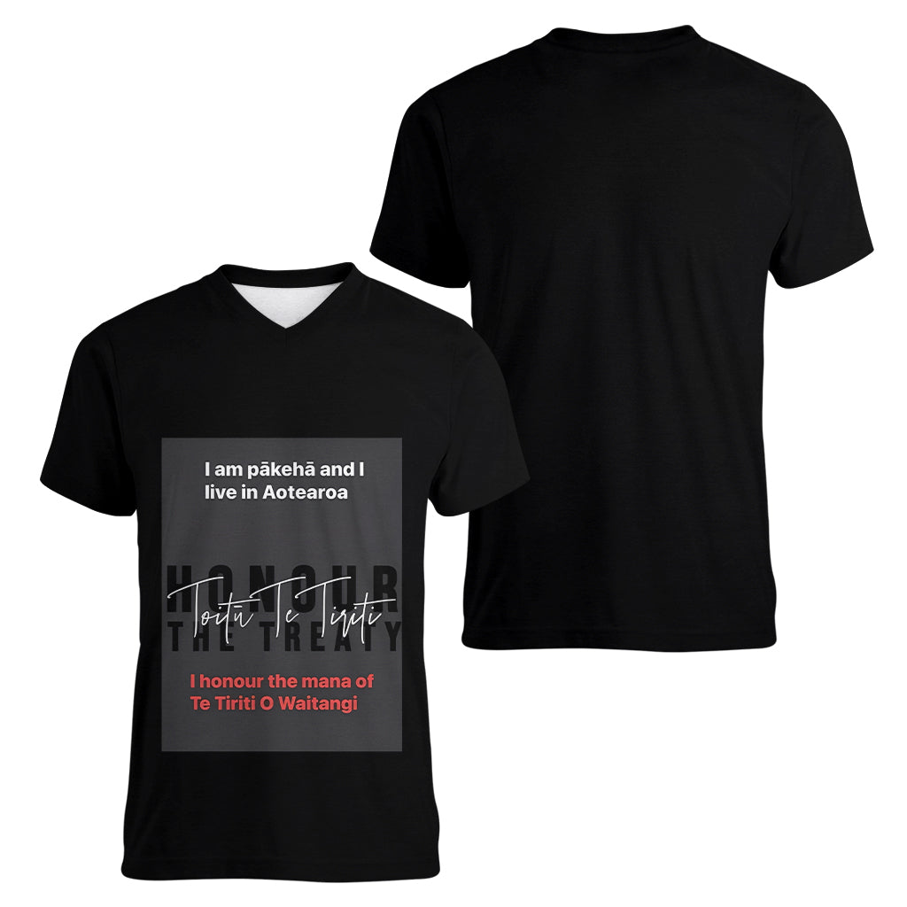 CUSTOMER REQUEST- Kevin - 01/12/2025 - V-Neck T Shirt - LT14 Adult Black - Polynesian Pride