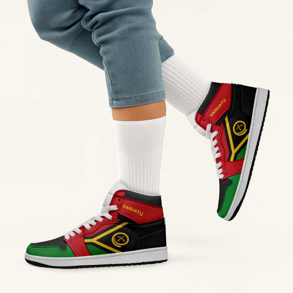 Vanuatu High Sneakers AJ1 Coat Of Arms Flag Inspired LT05 - Polynesian Pride