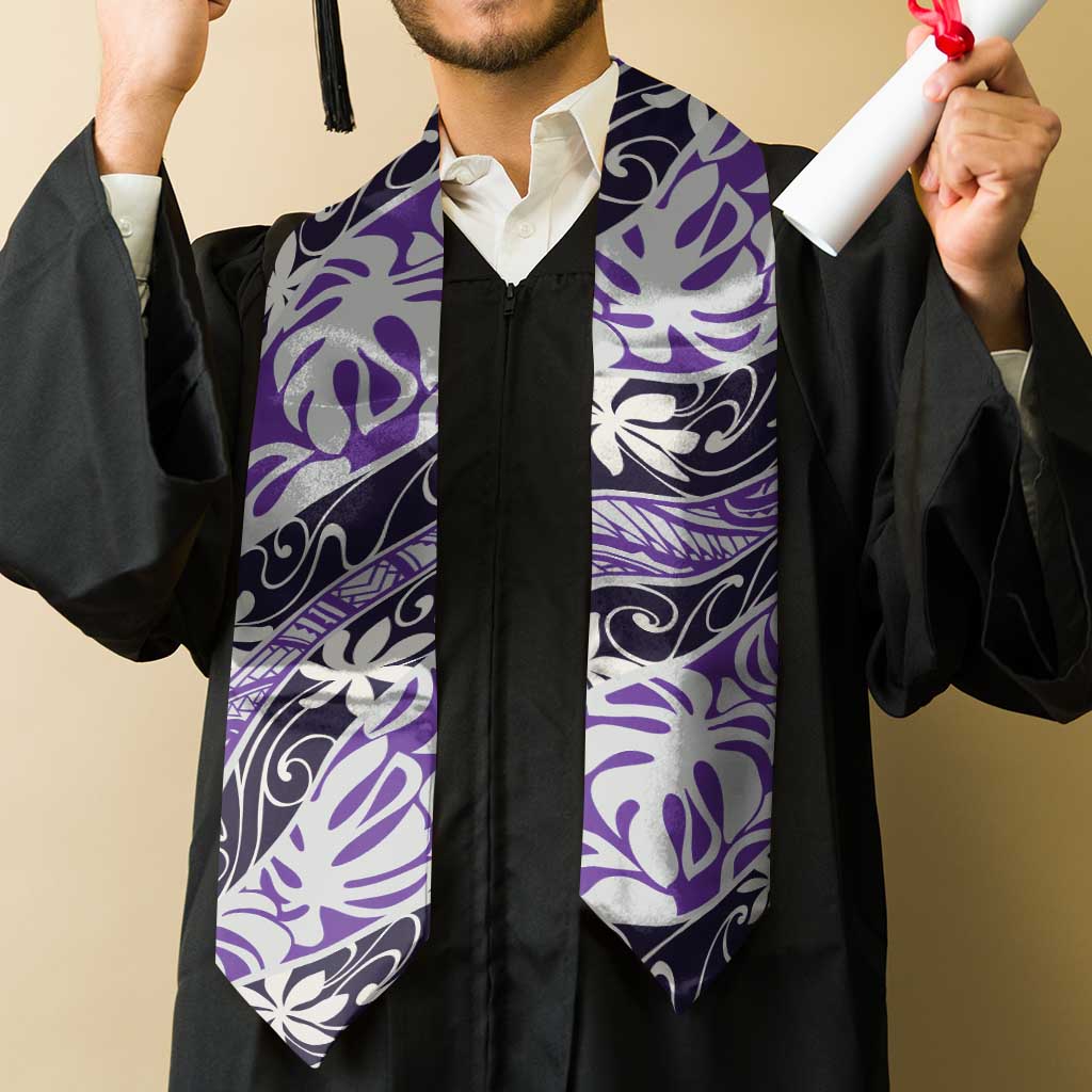 Vareau Tahiti Tiare Monstera Graduation Stole Polynesian Pattern Curve Style LT01 - Polynesian Pride