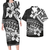 Polynesian Pride Hawaii Matching Outfit For Couples Hawaii Flowers Tattoo Curve Style Bodycon Dress And Hawaii Shirt - Polynesian Pride