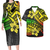 Polynesian Pride Hawaii Matching Outfit For Couples Hawaii Yellow Flowers Tattoo Pattern Bodycon Dress And Hawaii Shirt - Polynesian Pride