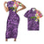 Polynesian Pride Hawaii Matching Outfit For Couples Polynesian Tribal Pattern Combine Plumeria Flower Purple Bodycon Dress And Hawaii Shirt - Polynesian Pride