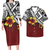 Polynesian Pride Hawaii His And Her Matching Outfit For Couples Hawaii Hibiscus Flowers Red Style Bodycon Dress And Hawaii Shirt - Polynesian Pride