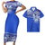 Polynesian Pride Matching Clothes For Couples Hawaii Pattern Blue Bodycon Dress And Hawaii Shirt - Polynesian Pride