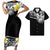 Polynesian Pride Matching Clothes For Couples Hawaii Flowers Black Bodycon Dress And Hawaii Shirt - Polynesian Pride