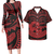 Polynesian Pride Hawaii Matching Outfit For Couples Hawaii Hibiscus Red Bodycon Dress And Hawaii Shirt - Polynesian Pride