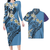 Polynesian Pride Hawaii Matching Outfit For Couples Hawaii Floral Tattoo Turtle Bodycon Dress And Hawaii Shirt - Polynesian Pride