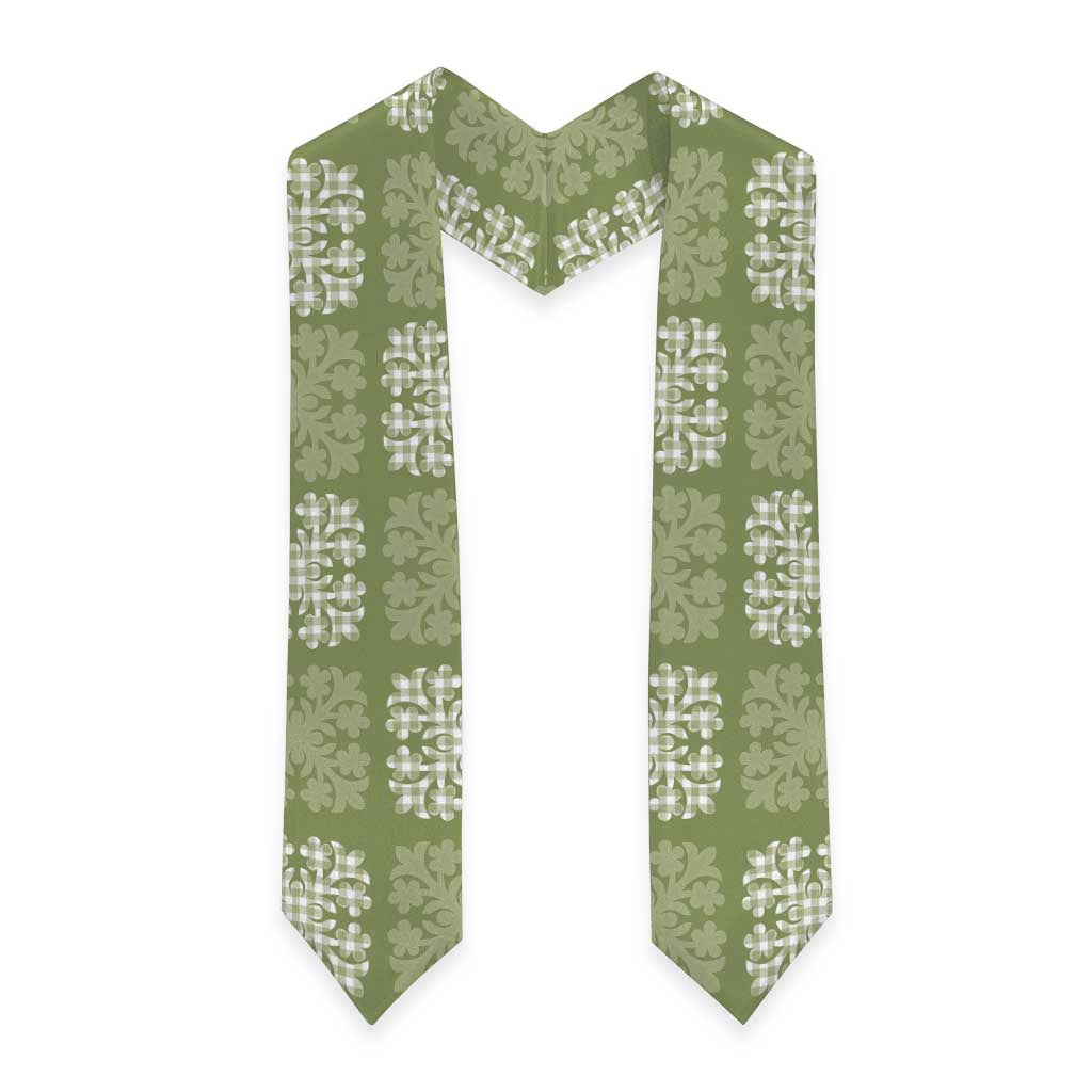 Vesuvian Green Palaka Quilt Hawaii Graduation Stole Traditional Hawaii-plaid Pattern - Polynesian Pride