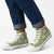 Vesuvian Green Palaka Quilt Hawaii High Top Shoes Traditional Hawaii-plaid Pattern - Polynesian Pride