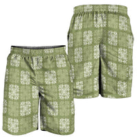 Vesuvian Green Palaka Quilt Hawaii Shorts for Men Traditional Hawaii-plaid Pattern - Polynesian Pride