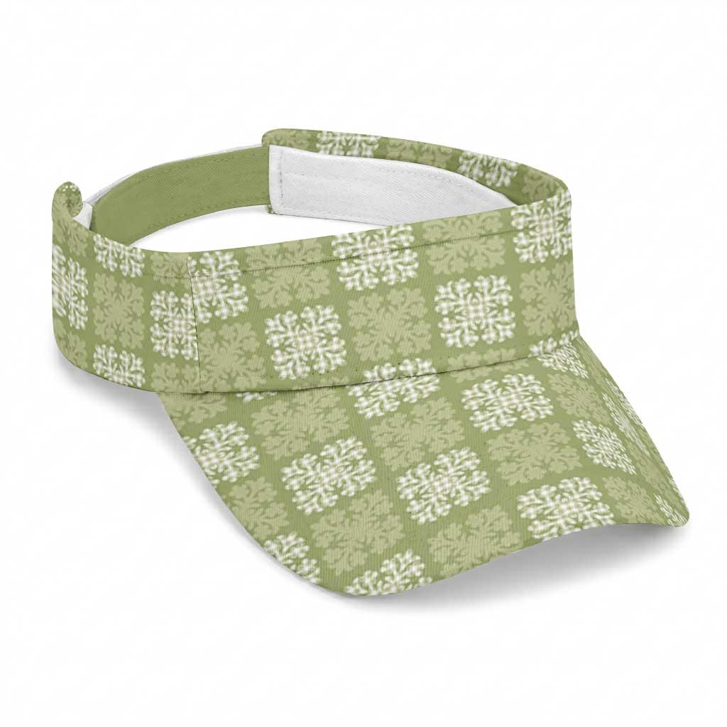 Vesuvian Green Palaka Quilt Hawaii Sun Visor Cap Traditional Hawaii-plaid Pattern LT14 Universal Fit Vesuvian Green - Polynesian Pride
